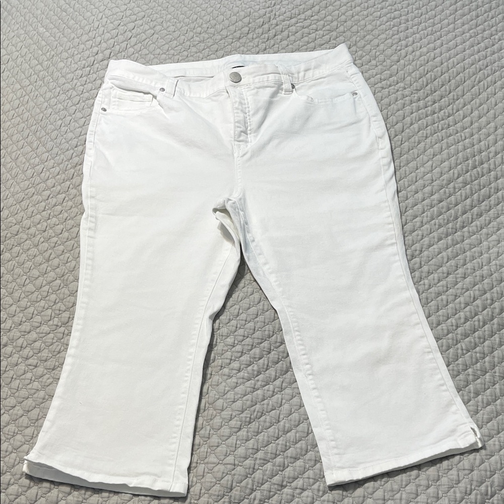 Lane Bryant Women's Flare White Pedal Jeans